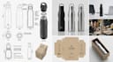 design a premium 3d insulated water bottle with packaging design