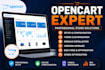 setup customize opencart website install upgrade and fix bugs on opencart site