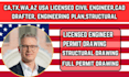 cad drafter, licensed architect structural engineer, mep, electrical, adu permit