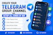 create your telegram group, channel and setup professional telegram bots