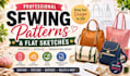 create digital bag sewing pattern design, grading, tech pack and flat sketches