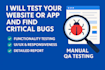 do QA testing and review app for usability, bugs, UI, UX