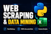 do web scraping, data mining, and custom python web scraper