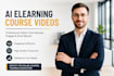 create ai elearning course, training and educational videos