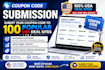 coupon code submission, submit your coupon code to 100 popular USA deal sites