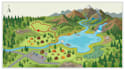 illustrate custom park map hiking map and outdoor adventure location map