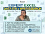 do expert excel data entry and web research