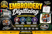 do perfect 3d puff embroidery digitizing in few hours