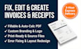 expertly editable, redesign and create invoice, receipt, billing designs