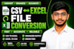 convert CSV, excel, and spreadsheet files accurately