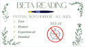 beta read your novel and provide detailed feedback