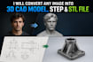convert any image into 3d cad model, step and stl file