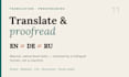 translate and proofread english, german and russian texts