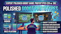 develop a polished godot game prototype in 2d or 3d