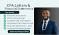 provide CPA letters and financial statements