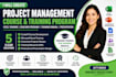 create project management course, excel training, manual and presentation
