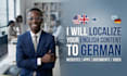 provide english to german localization services