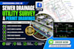 design sewer drainage, utility survey and civil 3d permit drawings