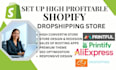 set up shopify dropshipping store