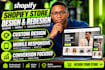 build shopify store design, redesign shopify website, shopify dropshipping store