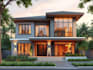 3d render architectural exterior design, commercial , house