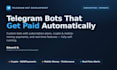 build a telegram bot with subscription payments