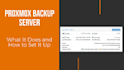 set up proxmox ve configure and fix server errors