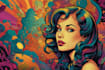 draw psychedelic illustration with retro comic art style