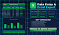 do data entry, excel spreadsheet creation and PDF to excel