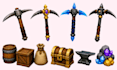 create stylized roblox 3d models, props, and hard surface assets, pickaxe model