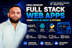 develop full stack web apps using nextjs react and python
