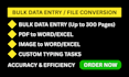 do bulk data entry, pdf to excel, pdf to word
