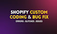 fix shopify bugs and website errors copy