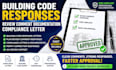 write building code responses, review comment documentation, compliance letter