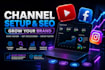 do professional youtube channel setup and facebook page