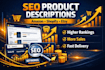 create SEO product descriptions for amazon shopify etsy