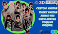 model vrchat avatar vrc avatar, 3d model  vrm model, vtuber model warudo avatar