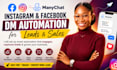 setup manychat instagram and facebook dm automation for leads