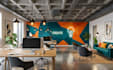 design realistic 3d office interior, workspace and commercial space