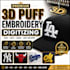 do premium 3d puff embroidery digitizing for caps, hats