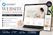 design, redesign and customize showit website or showit template