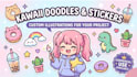 draw cute kawaii doodles stickers illustrations