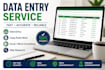 data entry, admin work, web research