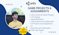 unity game projects , unity 2d and 3d games , write unity c sharp scripts