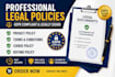 draft gdpr privacy policy, terms, cookie and refund policy