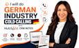 do german industry cold calling with hubspot CRM notes