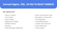 convert figma psd xd to react website as developer