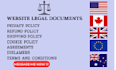write privacy policy, terms and conditions, gdpr policy, cookie, disclaimer