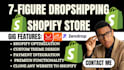 diseñaré una tienda shopify para dropshipping con SEO y carga de productos