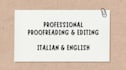 write and proofread italian and english texts